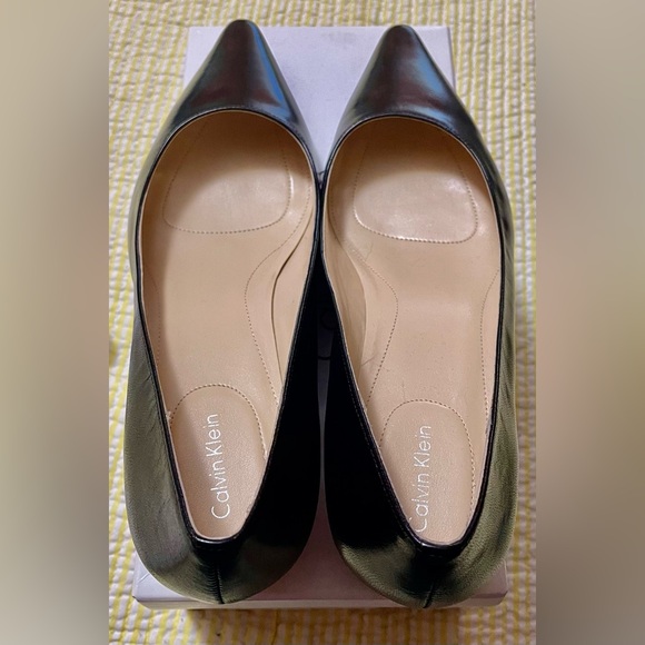 Calvin Klein Shoes - 🖤 NWT Calvin Klein DIEMA KIDSKIN Black Leather Flats 🖤
